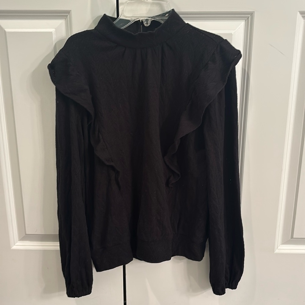 Loft Black Long Sleeve Turtleneck Blouse